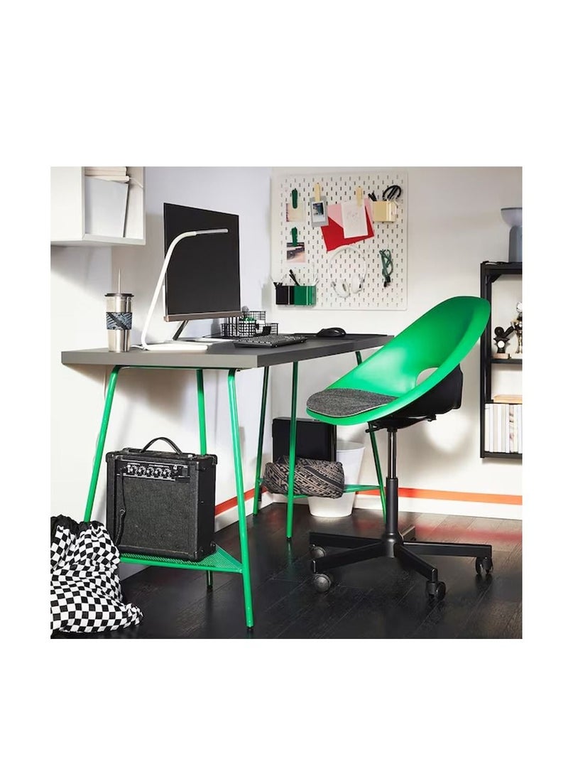 Generic - Desk, dark grey/green, 140x60 cm - Image 1