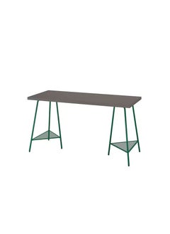 Desk, dark grey/green, 140x60 cm