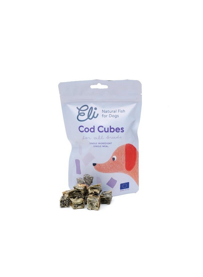Eli Cod Skin Cubes 3 oz - Naturals Premium Dog Treats, Fish Skin Dental Treats, Rich in Protein & Omega 3, Low in Fat, Grain Free, Single Ingredient, Crispy, Hypoallergenic, Gluten Free, Air Dried - Image 1