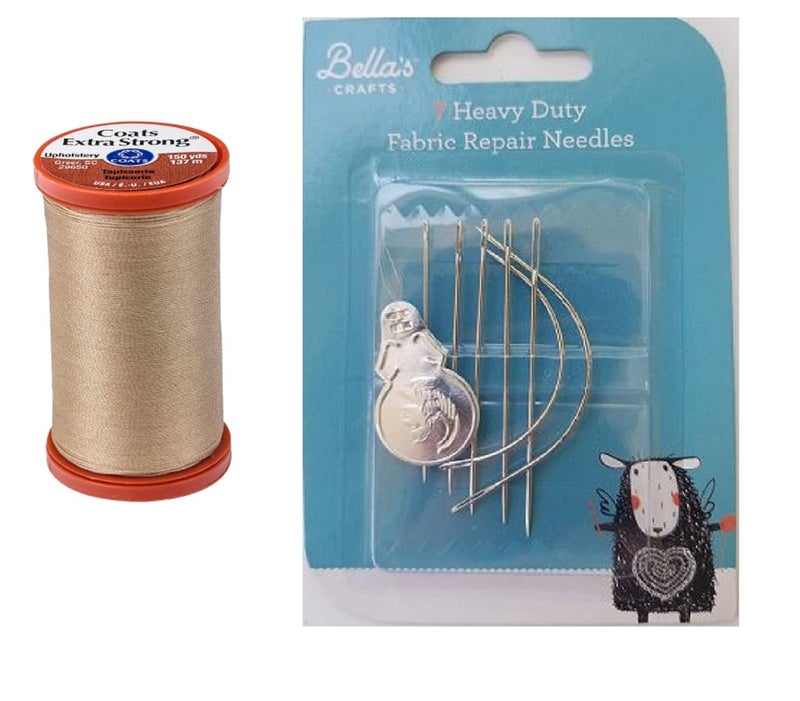 Bella's Crafts Coats & Clark Extra Strong Upholstery Thread, 150 Yds, S964, Bundle with Bella's Crafts Assorted Heavy Duty Hand Needles 7 Ct (Buff) - Image 4