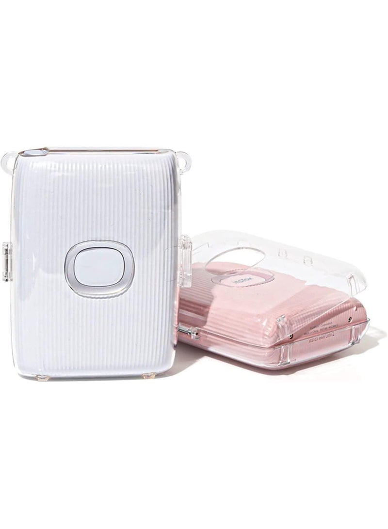 SOLARAE Compatible for Mini Link 2 Case Clear Compatible for Fuji Instax Link 2 Photo Printer Protective Cover, Hard PVC Case with Rainbow Shoulder Strap - Transparent, Smartphone Printer Clear Case Cover - Image 3