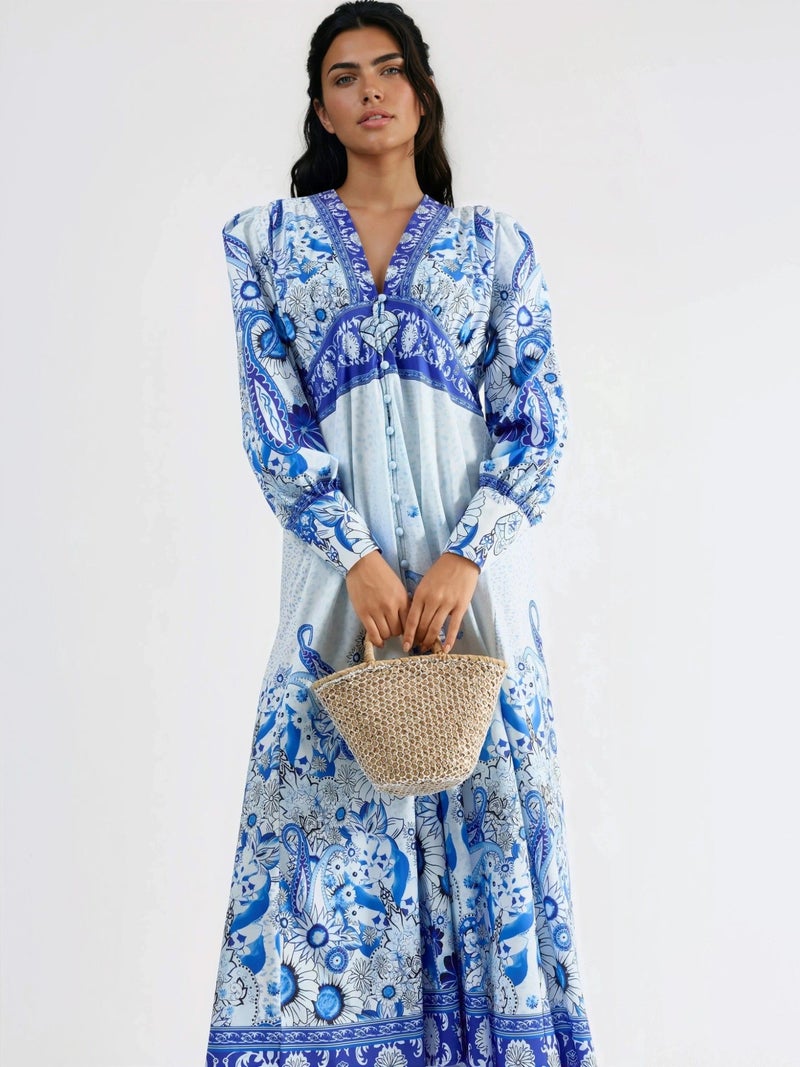 Jennyfer Floral Maxi Dress with Paneled Design - Image 4