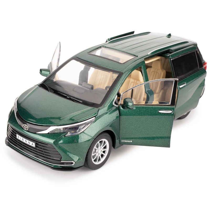 BDTCTK 124 Compatible for Sienna Car Model Pull Back Diecast Toy Car with SoundsLights for Kids Boys Girls and Adults Gift Green - Image 3