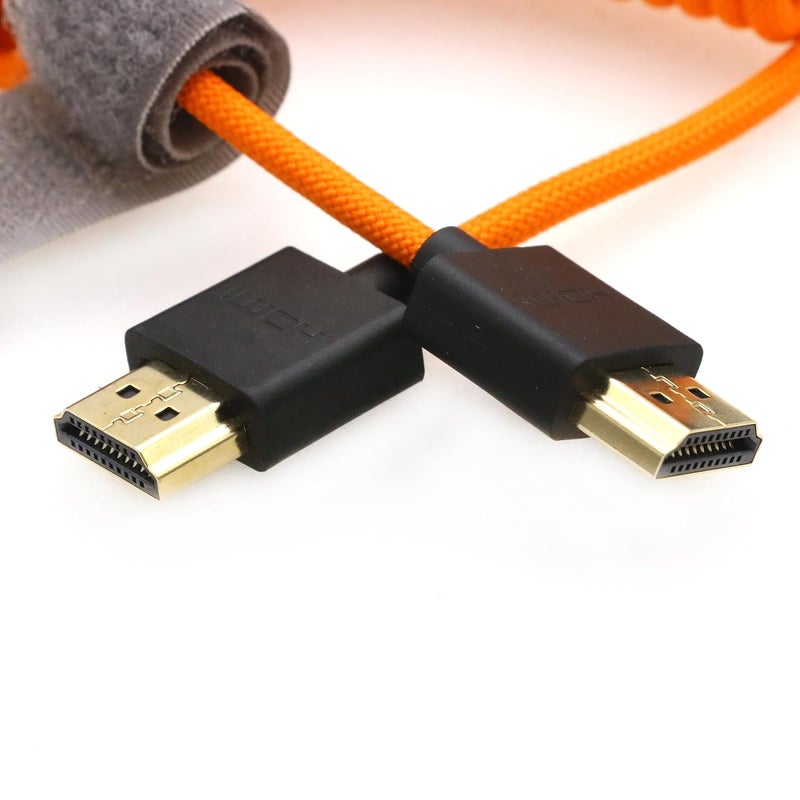 اس زد ار ام سي سي كابل 8K HDMI إلى HDMI فائق السرعة ملفوف مضفر للكاميرا Z Cam E2 Sony FX6 FX9 Canon EOS C70 C300 Portkeys BM5 Atomos Ninjav V Shogun Monitor - Image 4
