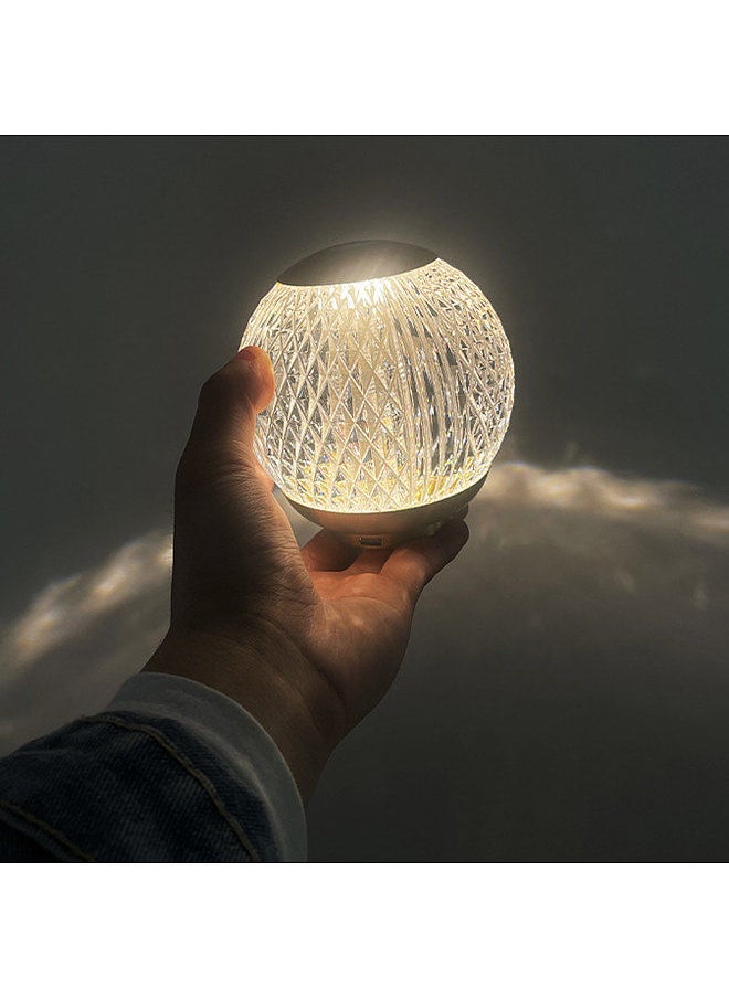 Generic - Glass Ball Table Lamp Crystal Ball Dimmable Night Light Bedside Lamp Touch Sensor RGB Light Colors with Remote Control - Image 1