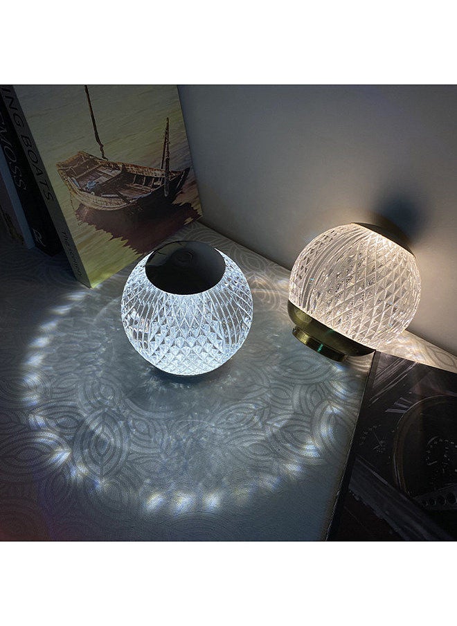 Generic - Glass Ball Table Lamp Crystal Ball Dimmable Night Light Bedside Lamp Touch Sensor RGB Light Colors with Remote Control - Image 1