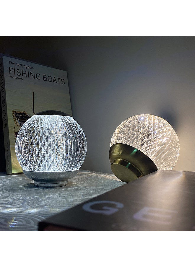 Generic - Glass Ball Table Lamp Crystal Ball Dimmable Night Light Bedside Lamp Touch Sensor RGB Light Colors with Remote Control - Image 1