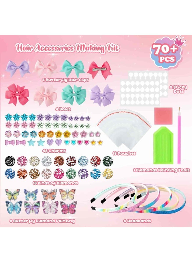 ميتوي 75 + قطعة عقال صنع عدة ، لتقوم بها بنفسك الماس العصابات و إكسسوارات الشعر مجموعة ألعاب للأطفال العمر 5 6 7 8 9 10+ سنة - Image 2