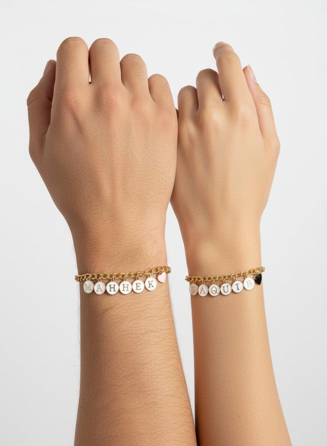 JANEJA Customised Name Bracelet with Charm – Personalised Bracelet for Women, Girls, Teens, Kids – Gold Plated Adjustable Name Jewellery,Gift BraceletS for Her - Image 5