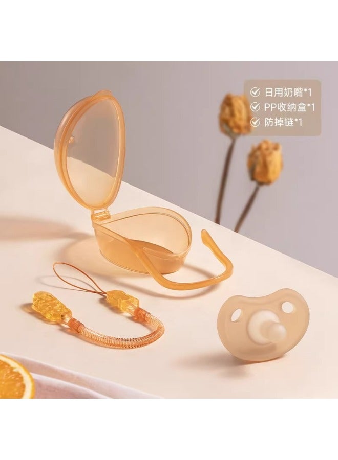 بيبتايد مصاصة حديثي الولادة مضادة للانتفاخ، محاكاة لبن الأم، بني، سيليكون فائق النعومة، أداة نوم فنية