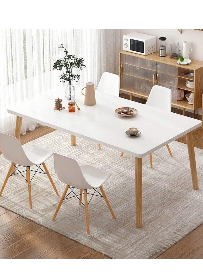 Generic Modern Dining Table Simple Office Table Kitchen Side Table Writing Desk with Wood Legs for Home Living Room Office Meeting Room（120*60*73CM）  - Image 2