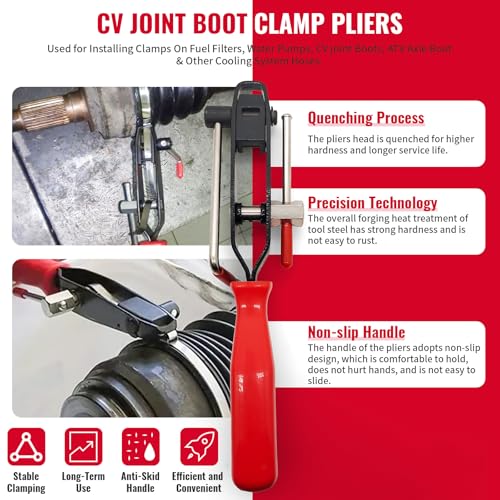 RUITONDA CV Joint Boot Clamp Pliers Hose Clamp Pliers ATV CV Axle Boot Clamp Pliers Clic-R Type Pliers Tool Set for Most Car - Image 4
