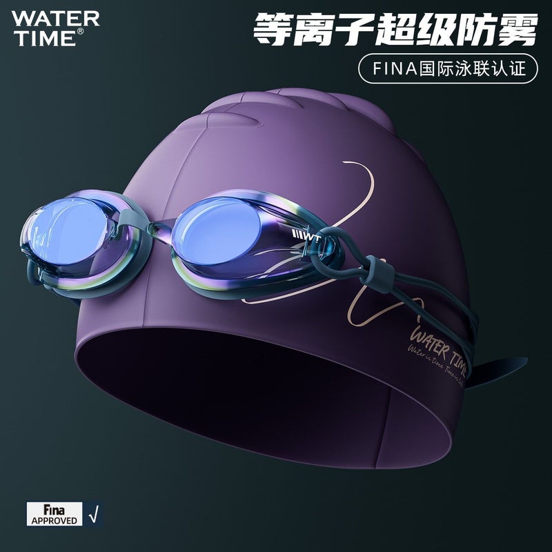 WaterTime Swim Goggles and Cap Set - Professional Racing, HD Clear, Anti-Fog, Unisex for Training & Competition - Image 1