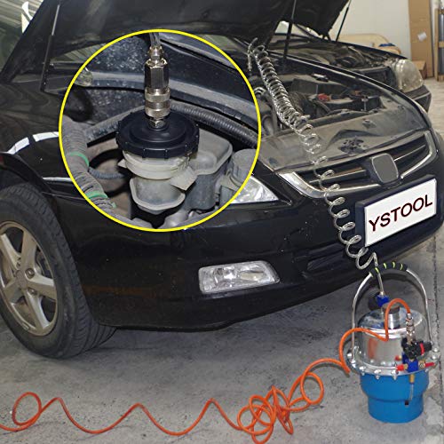 YSTOOL Brake Bleeder Kit Pneumatic Pressure Brake Clutch Fluid Bleeding Tool Set with Master Cylinder Adatpers Air Power Pressurized Oil Change Bleeder Machine and Waste Oil Collection Bottle (Blue) - Image 4