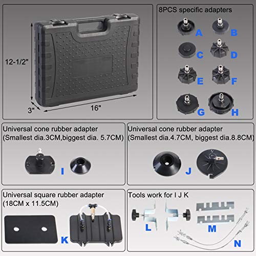 YSTOOL Brake Bleeder Kit Pneumatic Pressure Brake Clutch Fluid Bleeding Tool Set with Master Cylinder Adatpers Air Power Pressurized Oil Change Bleeder Machine and Waste Oil Collection Bottle (Blue) - Image 5