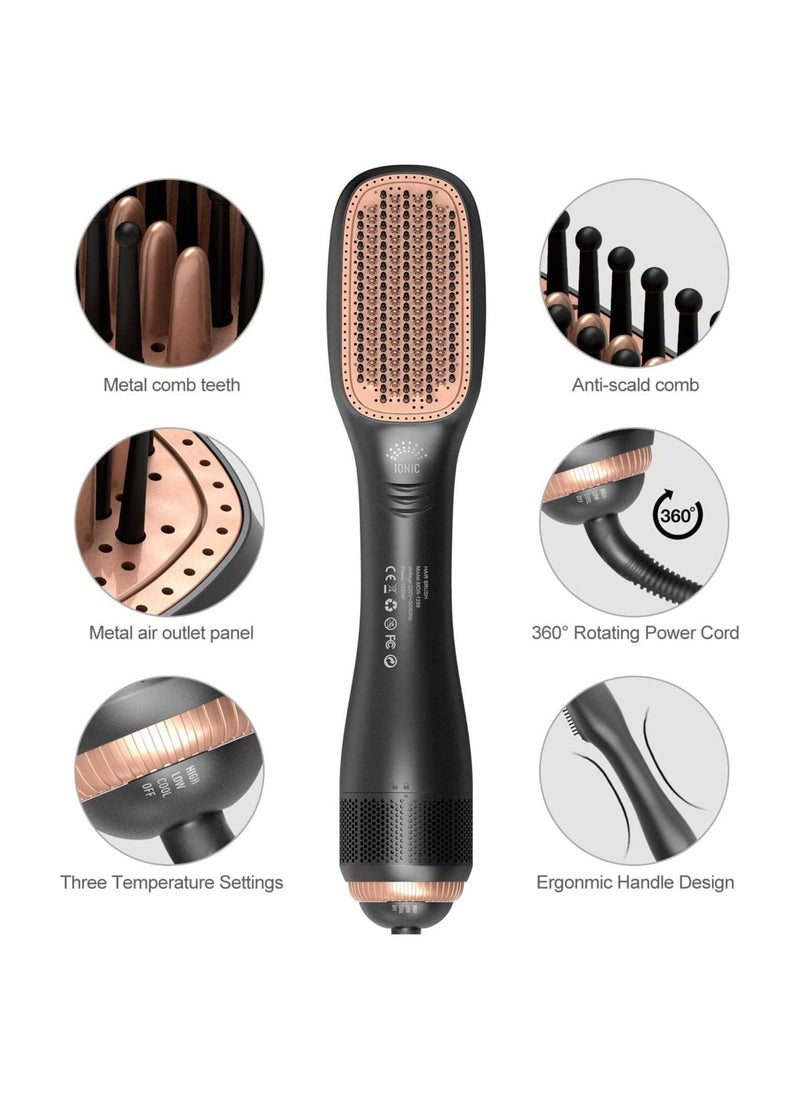 Gonice 3-in-1 Hair Straightener, Negative Ion Hot Air Brush, Hair Dryer, One-Step Drying Brush, 1200W 3 Speed Hot Air Brush for Salon Styling at Home  - Image 2