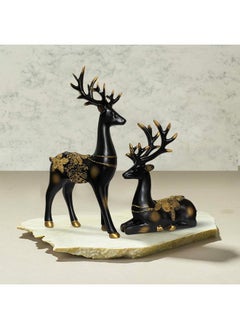 Xtore Creative Resin Golden and Black Reindeer Sculptures | Beautiful Home Decor | Lifts up Energy of Your Room (Pack of 2, Black) - pzsku/ZA766C868F23E382F6017Z/45/_/1737806479/18d3923e-0285-49a4-8dad-333b4ff5128c