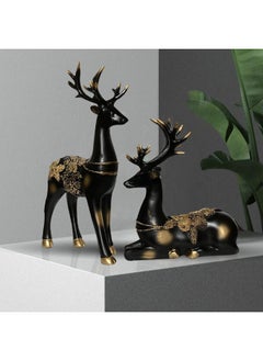 Xtore Creative Resin Golden and Black Reindeer Sculptures | Beautiful Home Decor | Lifts up Energy of Your Room (Pack of 2, Black) - pzsku/ZA766C868F23E382F6017Z/45/_/1737806496/0cd72286-8524-4b4d-99eb-dc09aac4a81f