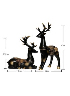 Xtore Creative Resin Golden and Black Reindeer Sculptures | Beautiful Home Decor | Lifts up Energy of Your Room (Pack of 2, Black) - pzsku/ZA766C868F23E382F6017Z/45/_/1737806497/527b09c4-4ab3-4855-857e-f7669307f8ba