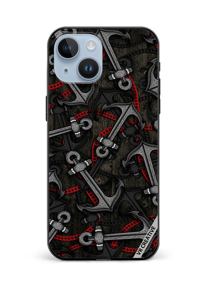 VR CREATIVE Protective Case Cover For Apple iPhone 15 Anchor Leggings Design Multicolour - Image 1