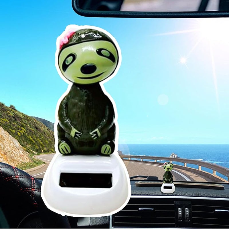 Solar Powered Car Shaking Little Sloth Baby Statue Cute Funny Weather Resistant Dash Decor - Image 2