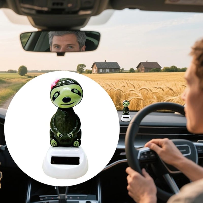 Solar Powered Car Shaking Little Sloth Baby Statue Cute Funny Weather Resistant Dash Decor - Image 3