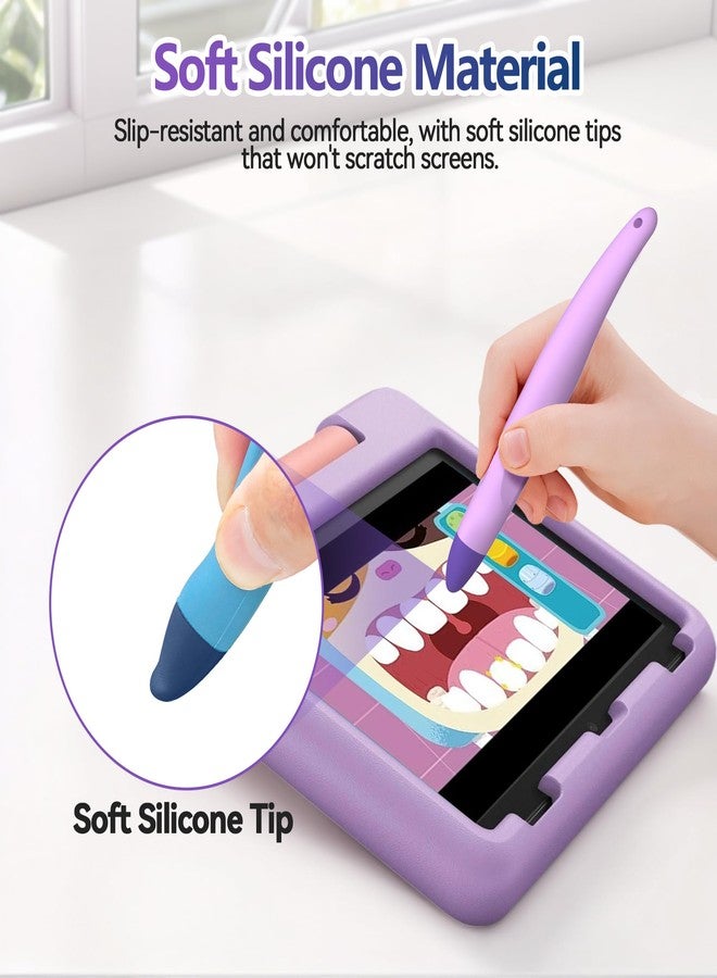 AWINNER 2 Pack Kid-Friendly Stylus Pens for Touch Screens,Tablet Stylus Pen Purple Blue Stylus Universal Touch Screen Capacitive Stylus Compatible with Kindle ipad iPhone - Image 3