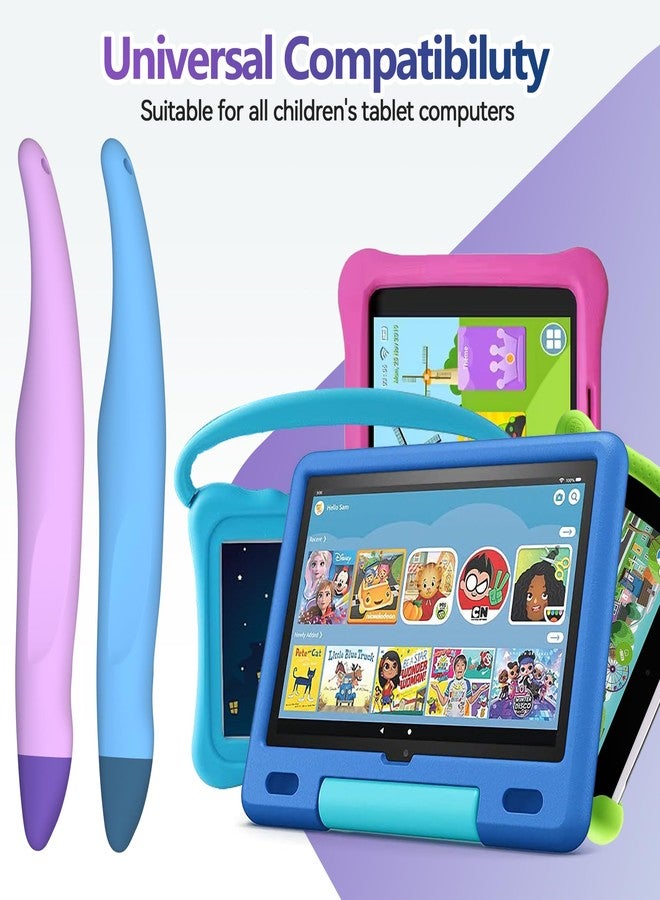 AWINNER 2 Pack Kid-Friendly Stylus Pens for Touch Screens,Tablet Stylus Pen Purple Blue Stylus Universal Touch Screen Capacitive Stylus Compatible with Kindle ipad iPhone - Image 2