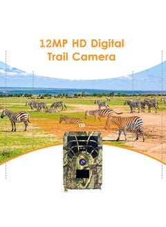 Generic Digital Trail Camera 12MP HD Hunting & Trail Camera Motion Activated Night Infrared Vision Waterproof 46pcs IR Lights for Outdoor Wild Hunting Home Security Animal Observation Game  - Image 2