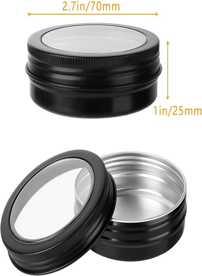 DAJAVE 30 Pack Tin with Lids 2 Oz Salve Tins, 2 Oz Metal Tin Container with Lids Empty Small Round Black Tins for Candy, Lip Balm, Candles - Image 2
