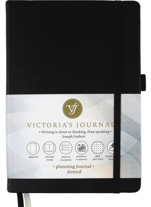 Venzi Classic Dotted Notebook Black 14 x 20 cm