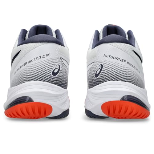 asics أحذية الكرة الطائرة ASICS للرجال Netburner Ballistic FlyteFoam Mid Top 3، 7، أبيض/ضباب إنديغو - Image 5