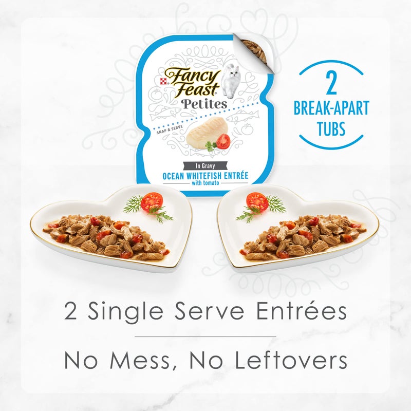 Fancy Feast Purina Fancy Feast Petites Ocean Whitefish Entree With Tomato in Gravy Gourmet Wet Cat Food - (Pack of 12) 2.8 oz. Tubs - Image 4