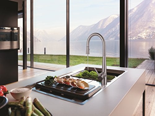 Franke FF3450 Steel Series 17-7/16" Tall Single Handle Pull-Down Kitchen Faucet, Stainless Steel - Image 2