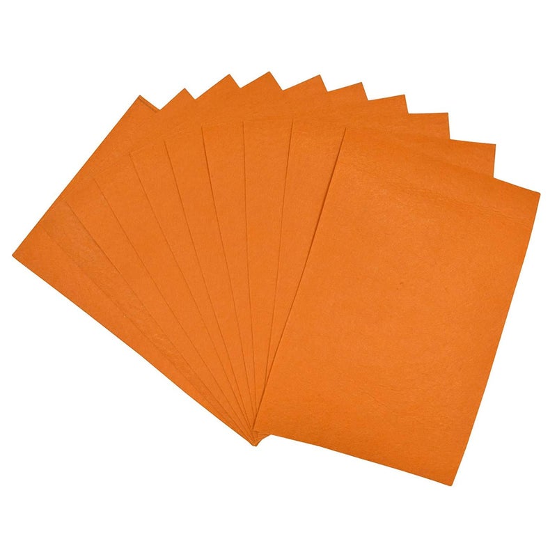OON Art & Craft Sheet A3 Orange Color 10 Pieces Felt Sheet for Kids & Decoration - Image 1
