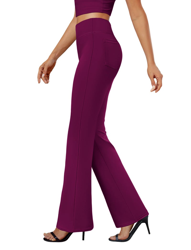 DLOODA Womens Bootcut Dress Pants Business Casual Work Pants with Pockets High Waist Stretchy Trousers Pull On Office Slacks - Image 1