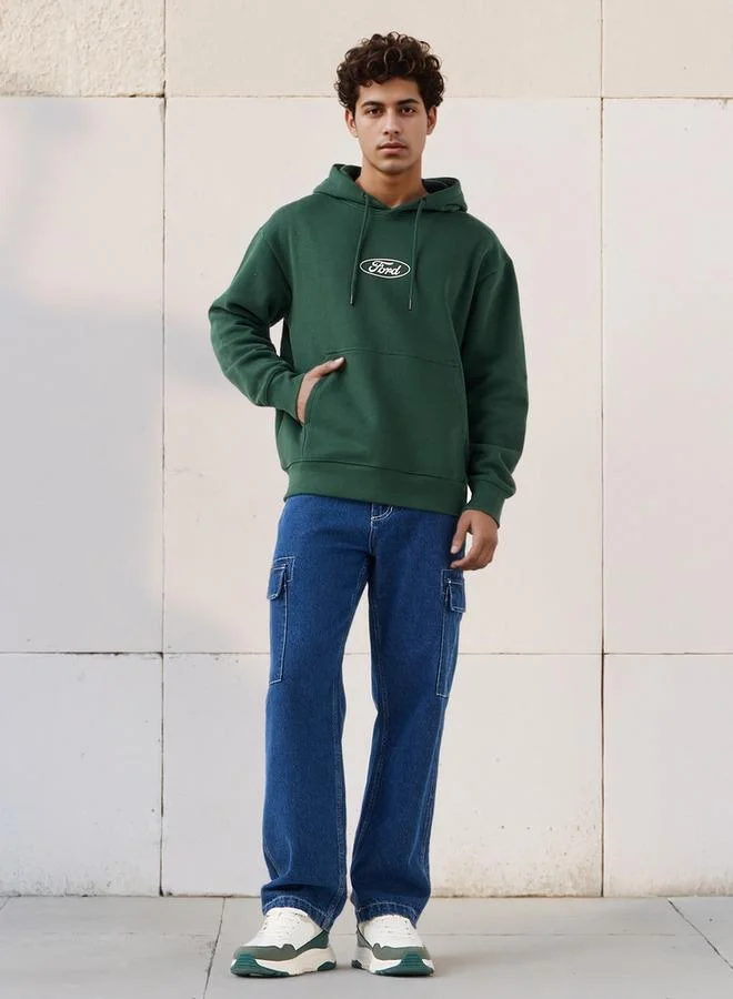 SP Characters Men Oversized Ford Bronco Print Hoodie