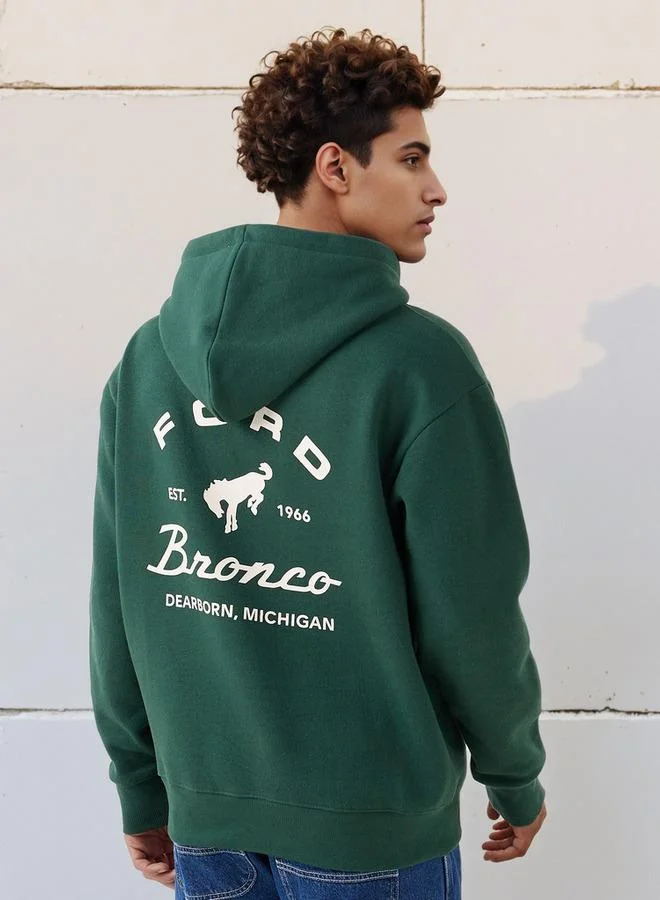 SP Characters Men Oversized Ford Bronco Print Hoodie