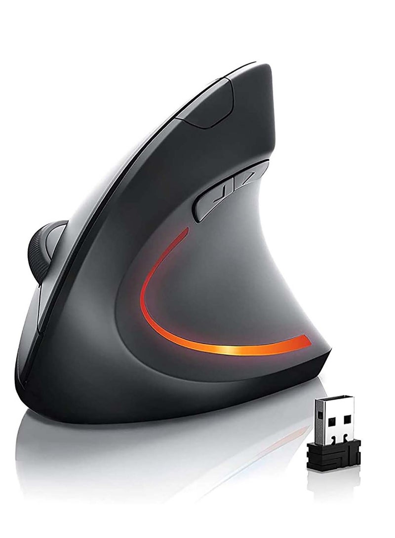 SYOSI Ergonomic Wireless Mouse, Vertical Gaming Mouse -Ergonomic design - Prevention of mouse arm -Tennis elbow, 3 Adjustable DPI 3200/ 1600/ 1200 Levels for Laptop, PC, Desktop  - Image 1