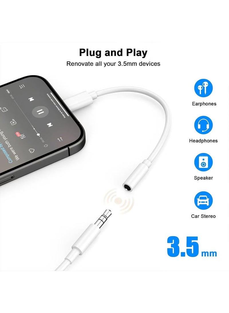 Generic - Type C to 3.5mm Headphone Jack Adapter – White, High-Quality Audio Conversion - Image 1