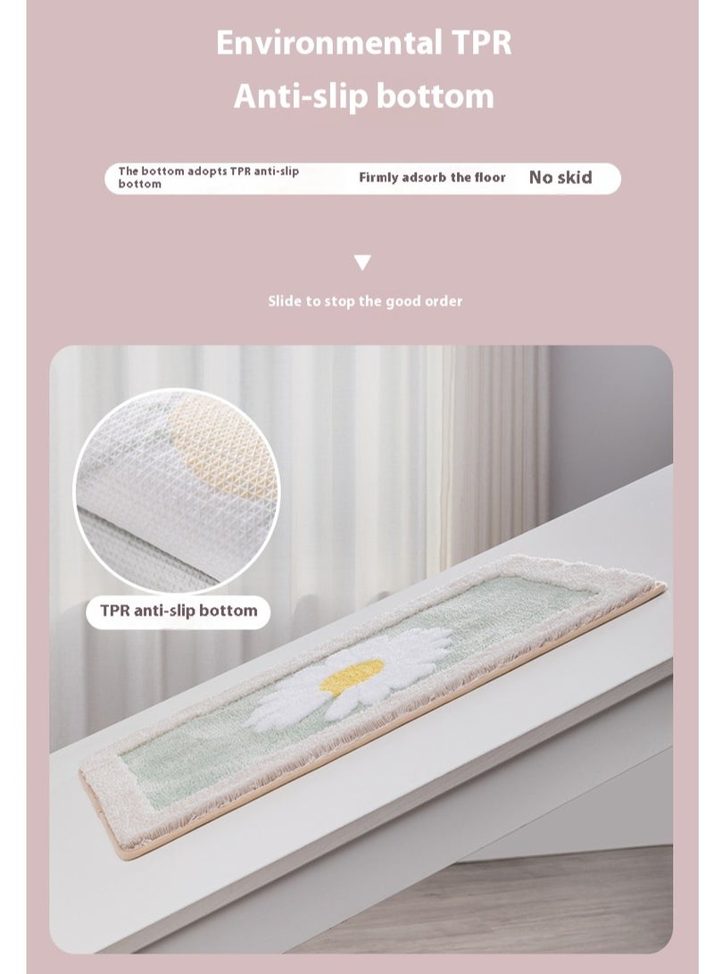 Bluejw Daisy Bath Mat Non-Slip Soft Adorable Boho Floral Bath Rugs Machine Washable Bathtub Mat Water Absorbent Plush Shaggy Carpet Thick Bathroom Kitchen Floor Microfiber Doormat 50x80cm - Image 3