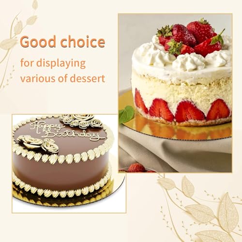 TrendyTrolley Round Cake Base Board |Mdf Cardboard Disposable Cake Pizza Circle Scalloped Mate Gold Tart Decorating Base Stand|7 inch - 6 Pc - Round - Image 3