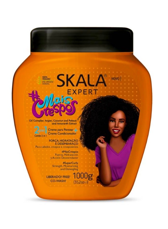 سكالا اكسبريت كريم معالج مرطب للشعر 2 في 1 للشعر المجعد والمجعد جدا - 1000 جم