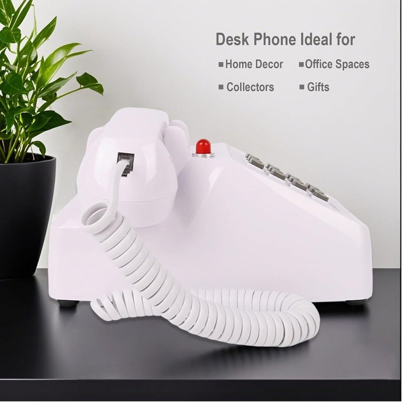 TelPal Vintage Telephone - Retro Landline Phone with Working Push Dial, Classic Corded Desk Phone for Home & Office Decor, Old Fashioned Big Button Phone for Seniors with Loud Ringer - Image 4