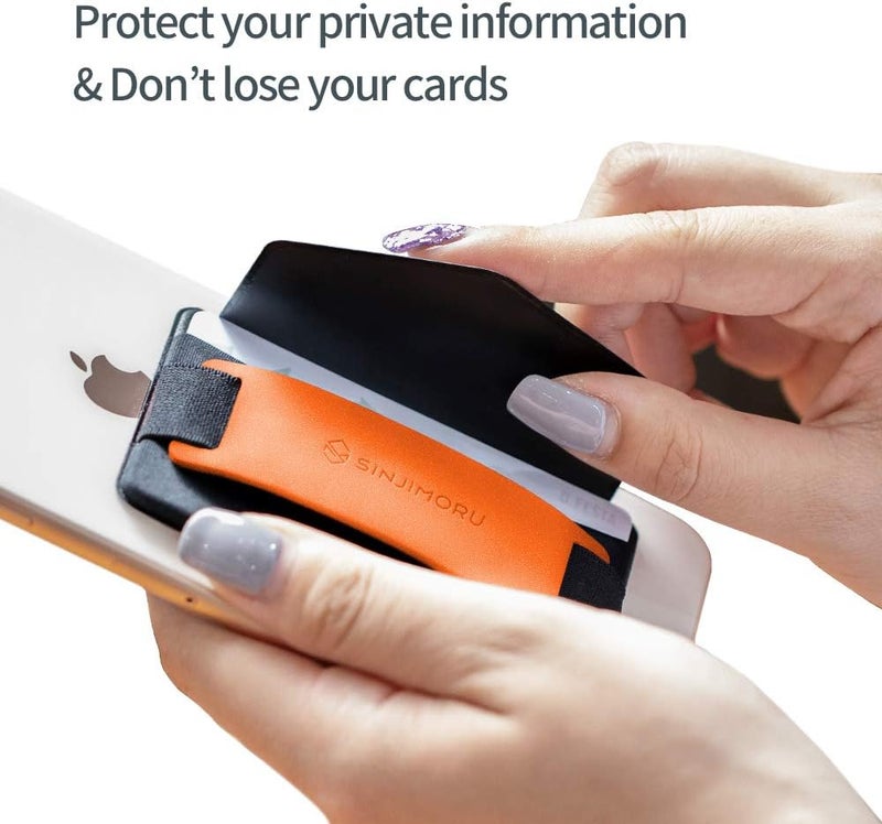 Sinjimoru Phone Grip Card Holder with Phone Stand, Secure Stick on Wallet for iPhone with Kickstand for Table. Sinji Pouch B-Grip Silicone Teal - Image 5