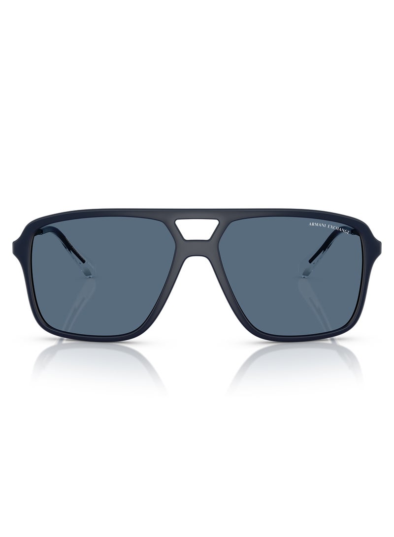 Armani Exchange نظارات شمسية للرجال - Ax4150Su - حجم العدسة: 59 مم - أزرق غير لامع - Image 3