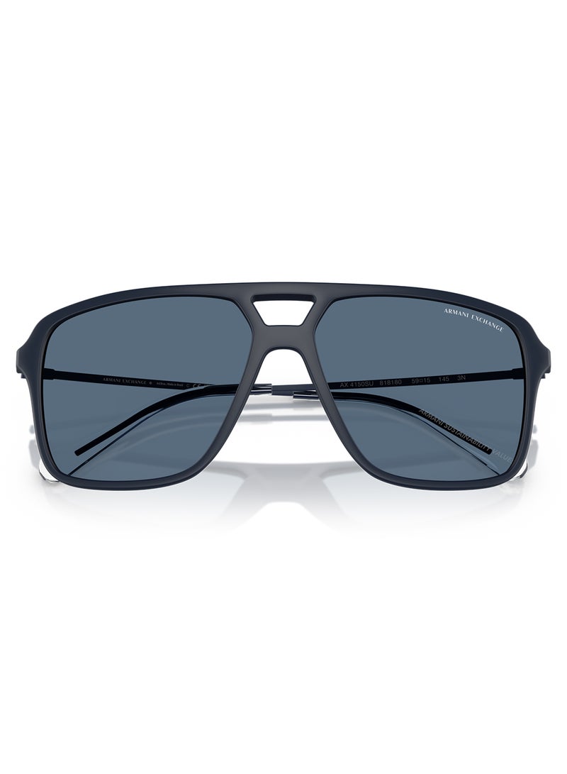 Armani Exchange نظارات شمسية للرجال - Ax4150Su - حجم العدسة: 59 مم - أزرق غير لامع - Image 5