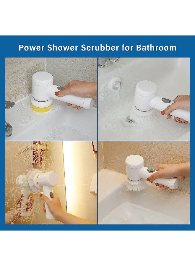 5-in-1 Multi-functional Electric Cleaning Brush | Cordless Power Scrubber with 3 Interchangeable Heads & IPX7 Waterproofing | For Bathroom, Shower, Kitchen, and Home Cleaning - Image 4