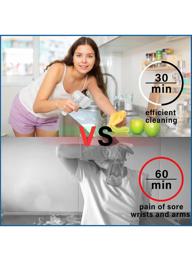 5-in-1 Multi-functional Electric Cleaning Brush | Cordless Power Scrubber with 3 Interchangeable Heads & IPX7 Waterproofing | For Bathroom, Shower, Kitchen, and Home Cleaning - Image 3