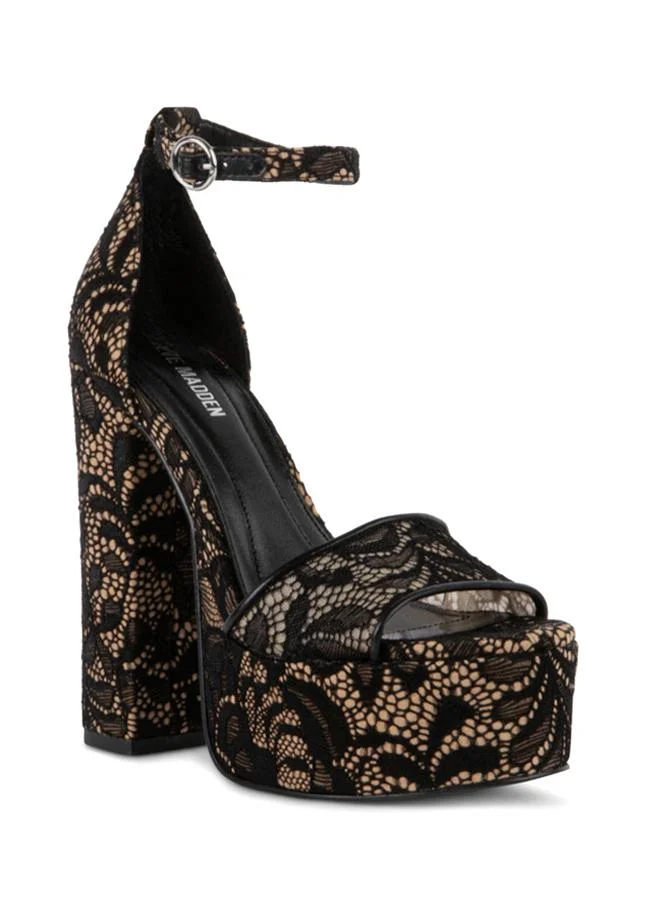 Glam Black Women's Heeled Sandals